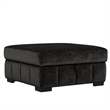 Black Fabric Storage Ottoman