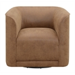 Brown Contemporary Polyester Swivel Accent Chair