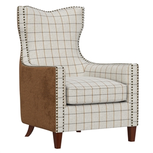 Wallace & Bay Plaid Two-Tone 33&quot Wide Accent Chair