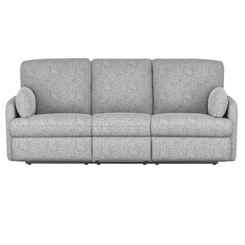 Gray Power Reclining Sofa with Hidden Storage