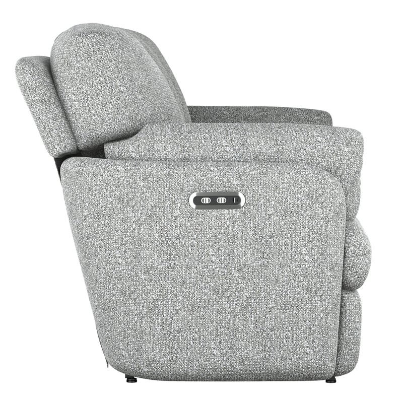 Gray Power Reclining Sofa with Hidden Storage