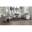 Gray Power Reclining Sofa with Hidden Storage