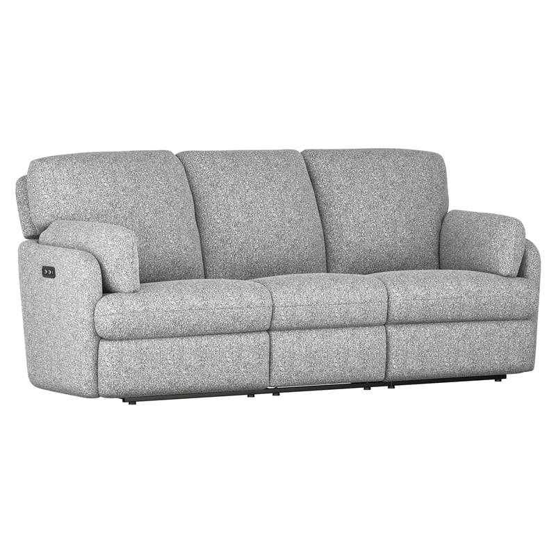 Gray Power Reclining Sofa with Hidden Storage