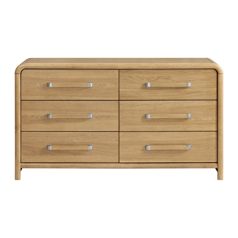 Wallace & Bay Natural Hickory Wood 6-Drawer Dresser