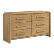 Wallace & Bay Natural Hickory Wood 6-Drawer Dresser