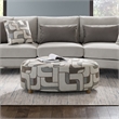 Gray Midcentury Oval Ottoman 28