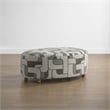 Gray Midcentury Oval Ottoman 28