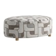 Gray Midcentury Oval Ottoman 28