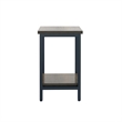 Brown End Table with Black Metal Frame