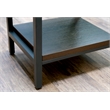 Brown End Table with Black Metal Frame