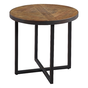 Wallace & Bay Gray 24&quot Wide Round End Table