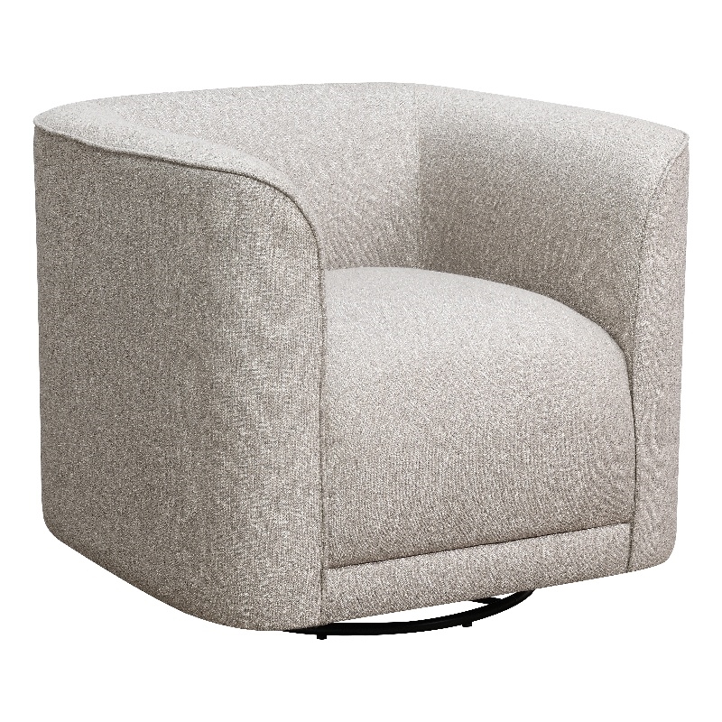 Beige Contemporary Swivel Accent Chair