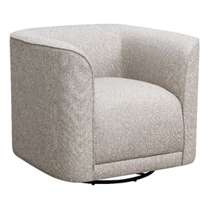 Beige Contemporary Swivel Accent Chair