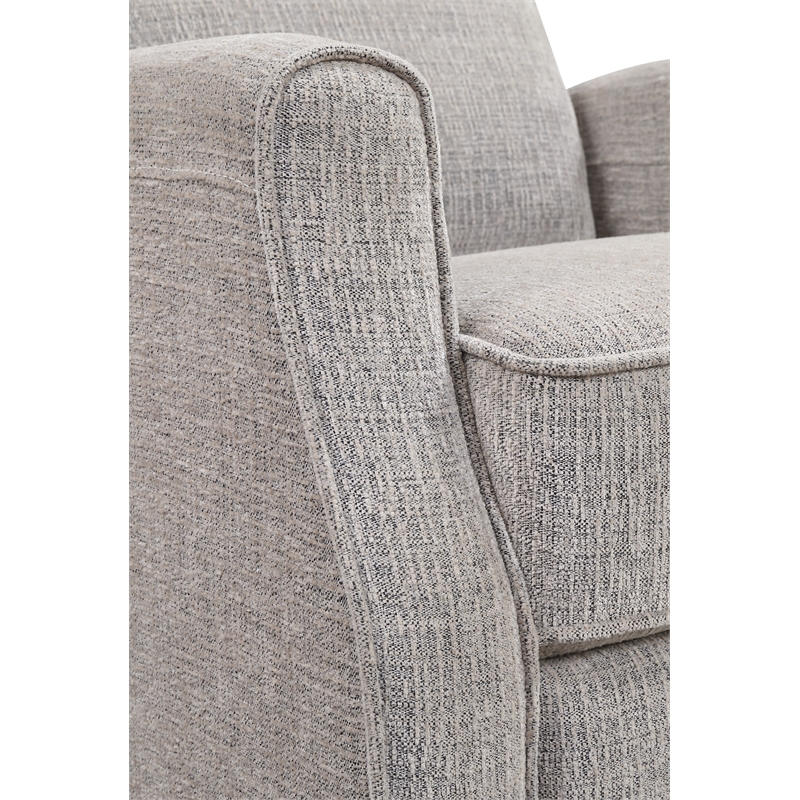 Beige Transitional Swivel Gliding Recliner