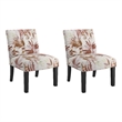 Red Floral  Accent Chair