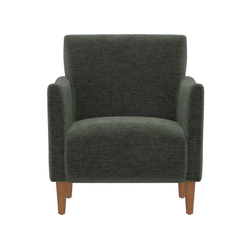 Green Chenille Transitional Swivel Accent Chair