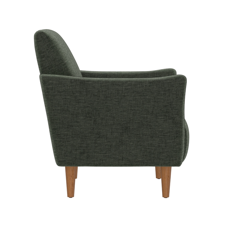 Green Chenille Transitional Swivel Accent Chair