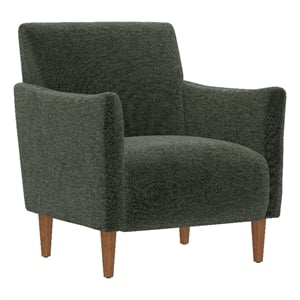 Green Chenille Transitional Swivel Accent Chair