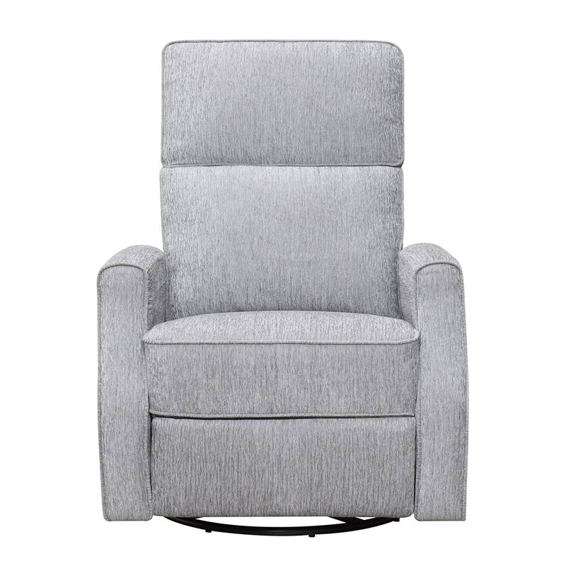 Gray Transitional Swivel Gliding Recliner