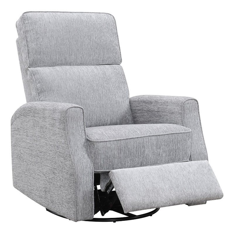 Gray Transitional Swivel Gliding Recliner