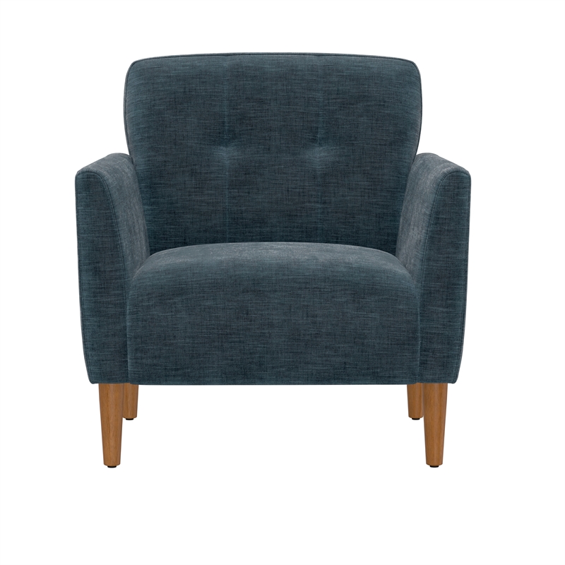 Blue Chenille Transitional Swivel Accent Chair