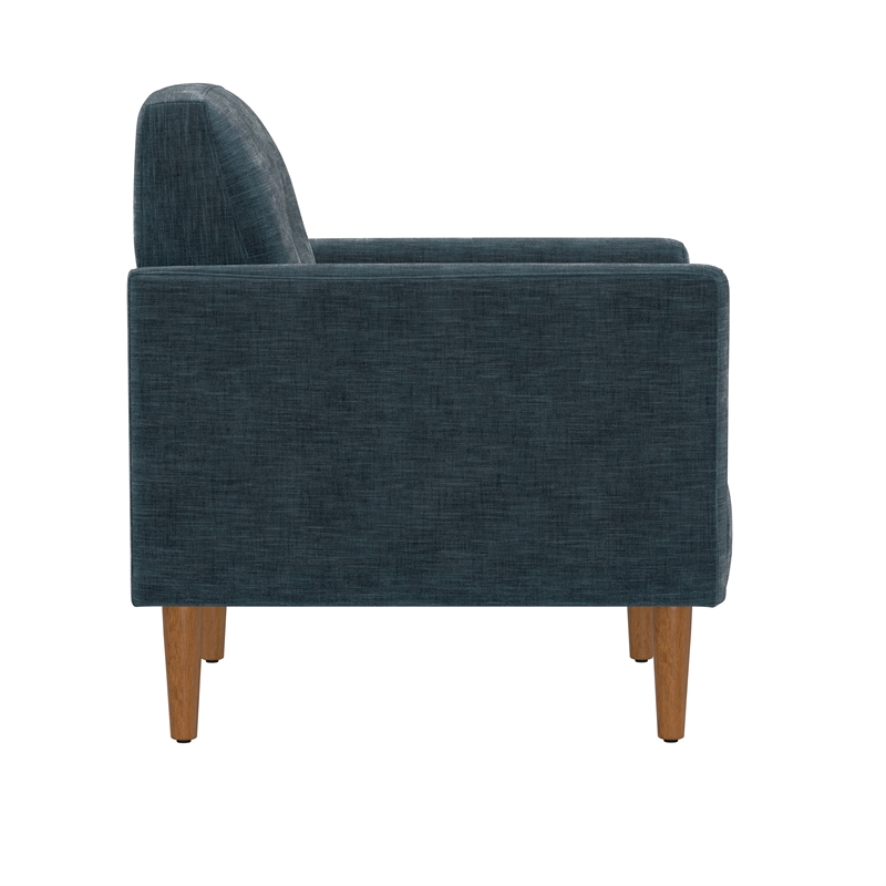 Blue Chenille Transitional Swivel Accent Chair