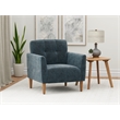 Blue Chenille Transitional Swivel Accent Chair