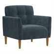 Blue Chenille Transitional Swivel Accent Chair