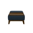 Blue Mid-Century Reversible Tray Ottoman