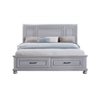 Gray Contemporary King Bed with Storage Drawers