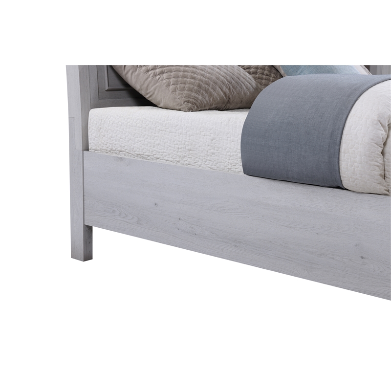Gray Contemporary King Bed with Storage Drawers