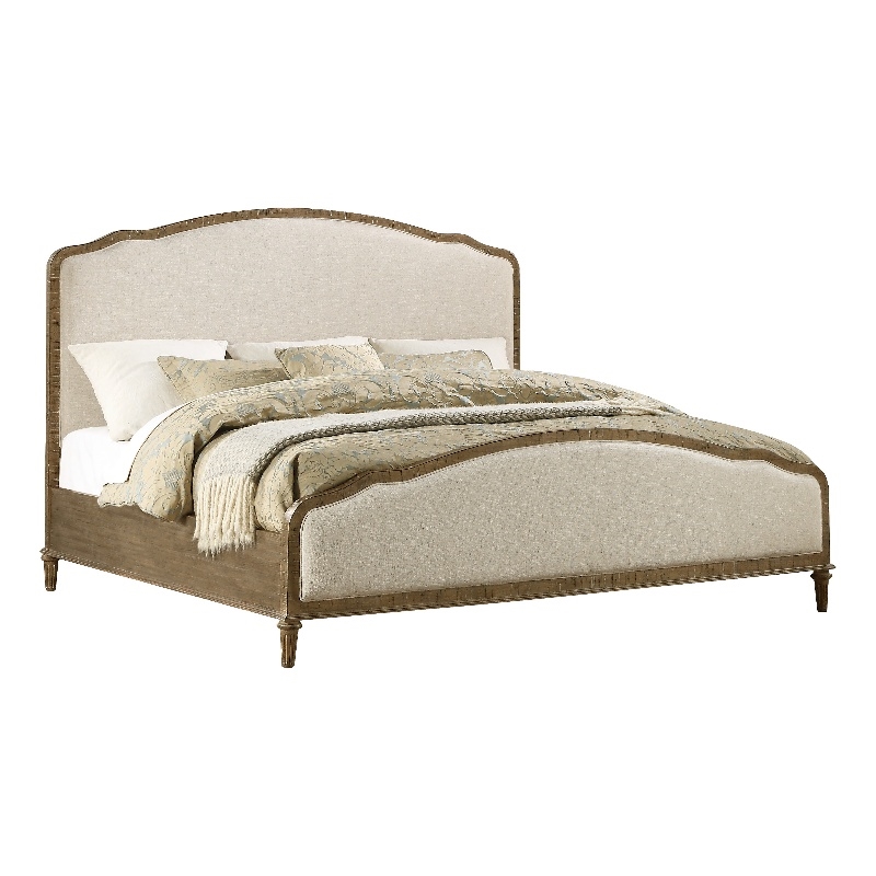 Wallace & Bay White Rustic Queen Upholstered Bed