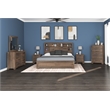 Wallace & Bay Rustic Full Wood Bookcase Bed in Brown