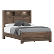 Wallace & Bay Rustic Full Wood Bookcase Bed in Brown
