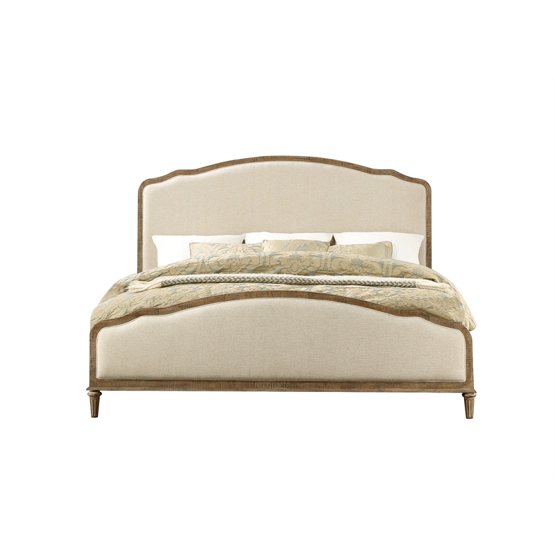 Wallace & Bay White Rustic Upholstered King Bed