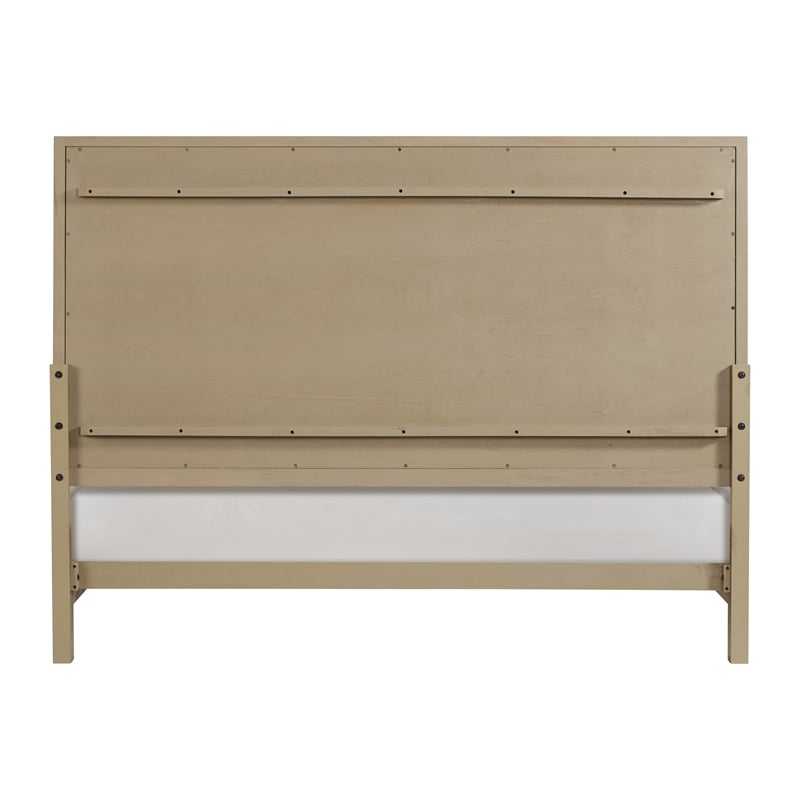 Brown Wood Panel Queen Panel Bed