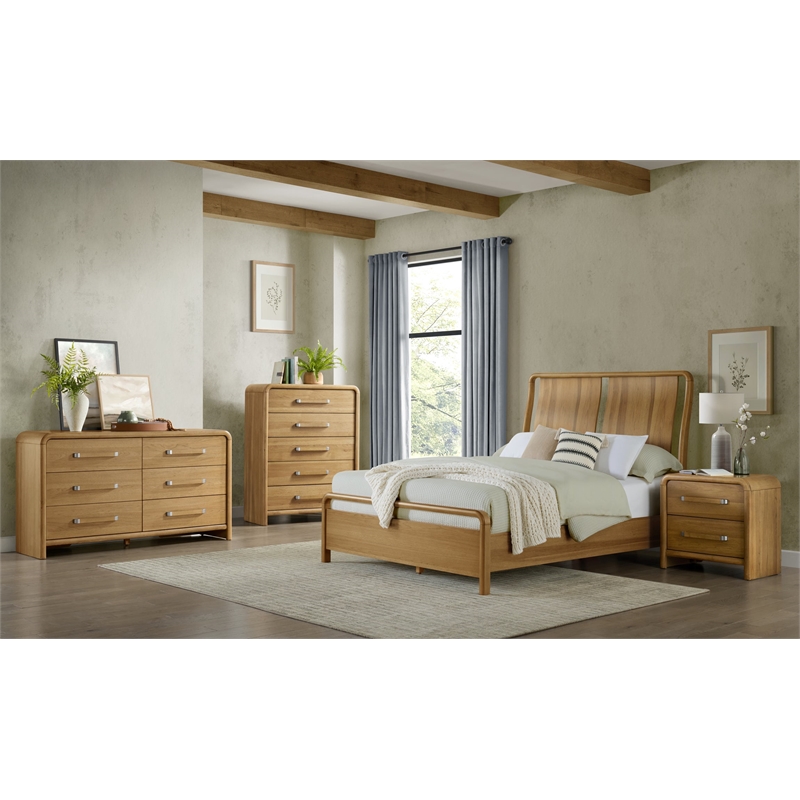 Brown Hickory Wood Bed