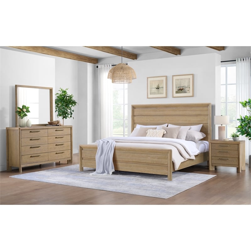 Wallace & Bay Contemporary Queen Panel Bed in Beige