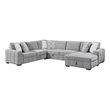 Gray Pop-Up Sleeper Sectional with Storage Chaise