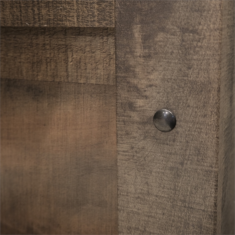 Brown Rustic Bookcase King Bed