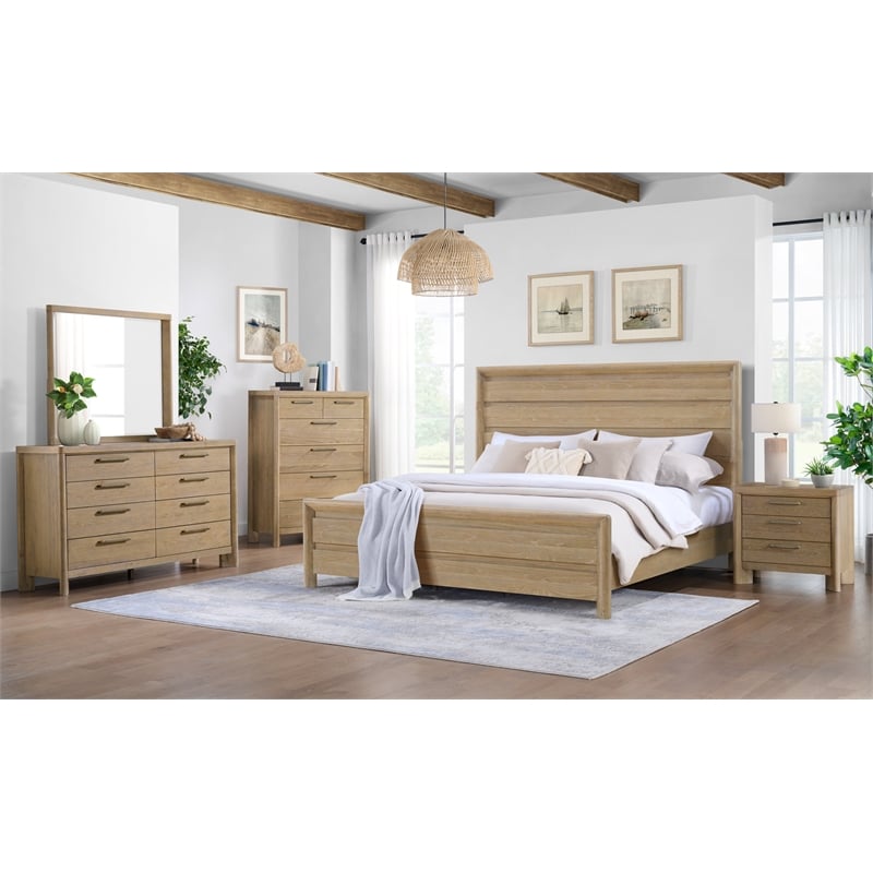 Wallace & Bay Beige Contemporary King Panel Bed