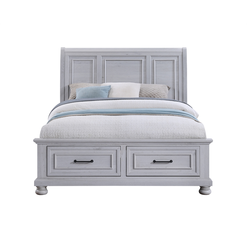 Gray Coastal Storage Queen Storage Bed