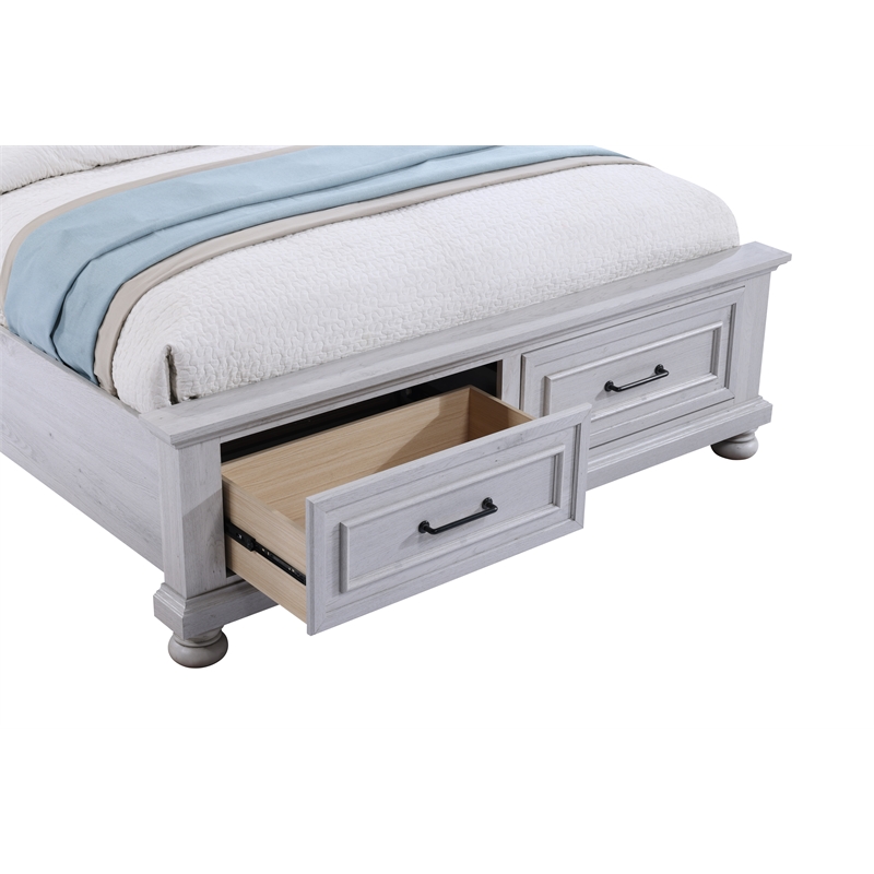 Gray Coastal Storage Queen Storage Bed