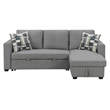 Wallace & Bay Pop-Up Sleeper Sectional with Storage Chaise in Gray