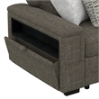 Brown Pop-Up Sectional Sofa with Storage and Fold-Down Console