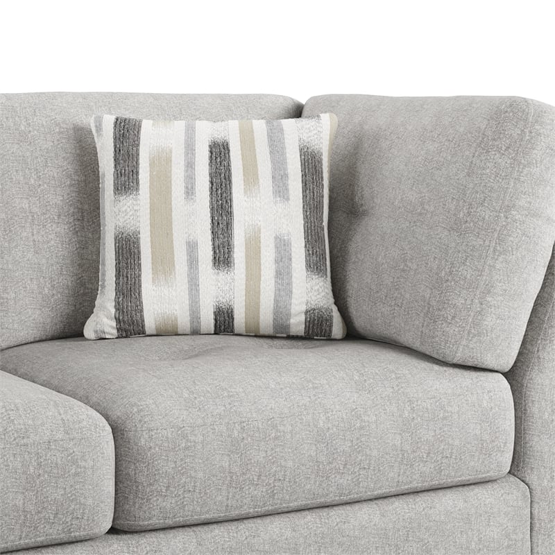 Gray Chenille Upholstered Chaise Sectional