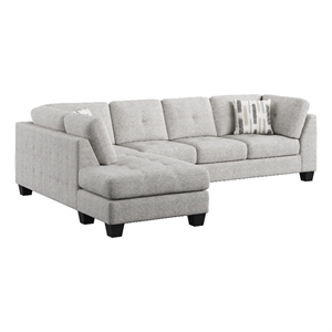 Gray Chenille Upholstered Chaise Sectional