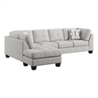 Gray Chenille Upholstered Chaise Sectional