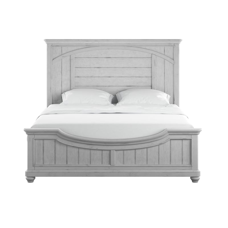 Gray Coastal Queen Panel Bed