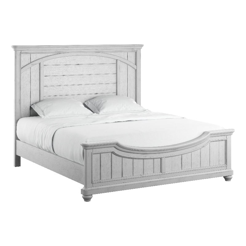 Gray Coastal Queen Panel Bed